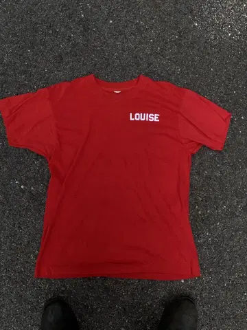 70s~80s 빈티지 티셔츠 LOUISE 빨간색 코튼 폴리