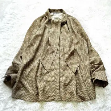 theory luxe 띠어리 럭스 보타이 블라우스 헤링본 프린트
