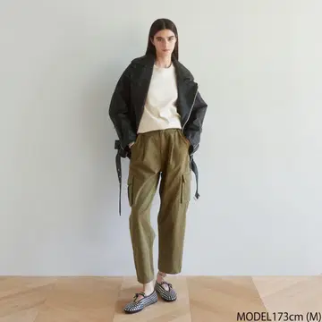 SEAROOMLYNN Tuck 볼륨 테이퍼드 카고 팬츠