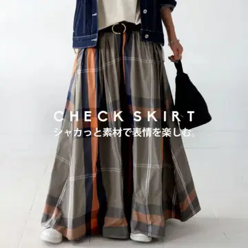 안티카 새상품급 인기 체크 플레어 스커트