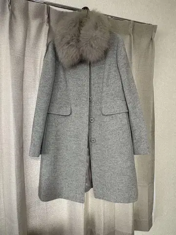 그레이 퍼 롱 코트