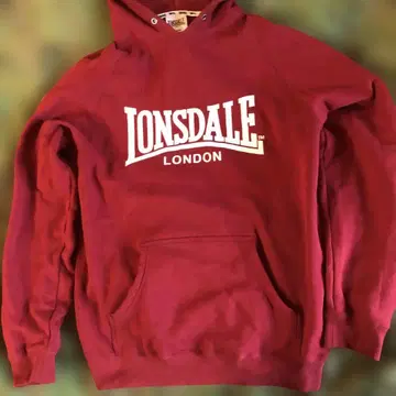 론즈데일 LONSDALE 플로키 로고 후드티 진홍 L 사이즈