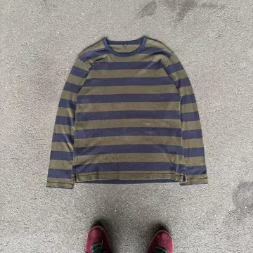 올드 유니클로 00s 보더 롱T 시티 보이 y2k