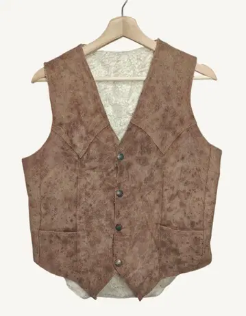 70s unknown 스웨이드 보아 가죽 베스트