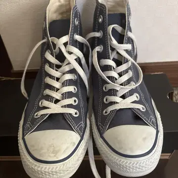 네이비 컬러 컨버스 하이컷 (박스 포함) 25.5cm
