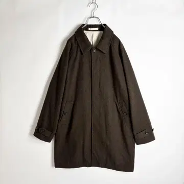 BEAMS PLUS 발마칸 코트 울 헤링본 브라운 XL