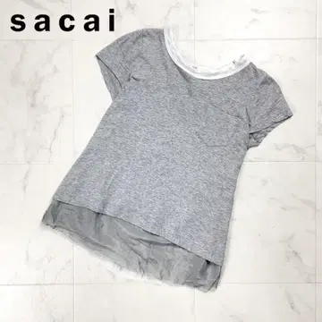 sacai luck 이소재 도킹 T셔츠 그레이 사이즈 F*ED982