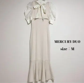 인기 MERCURYDUO 2WAY 리본 파워숄더 니트 원피스