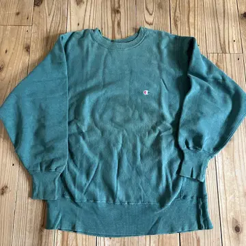 Champion 80s 리버스 위브 그린 크루넥 맨투맨