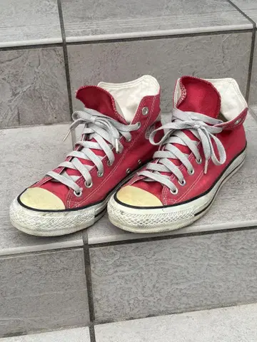 컨버스 CONVERSE 하이컷 스니커즈 25cm 레드 여성용