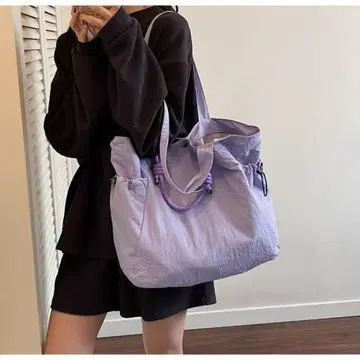 라이트 퍼플 대용량 토트백 귀여움과 실용성