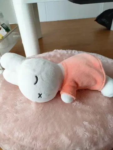 오렌지 컬러 토끼 봉제 인형 약 20cm