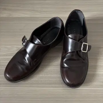 HARUTA 다크 브라운 천연 가죽 몽크 스트랩 23.5cm 일본제