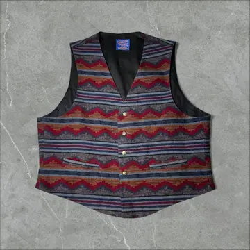 90s PENDLETON 콘초 버튼 네이티브 무늬 베스트 XXL