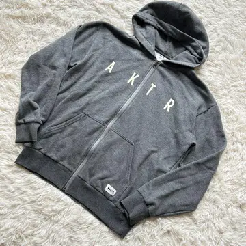 AKTR 후드티 그레이 집업 로고 후디 사이즈 M