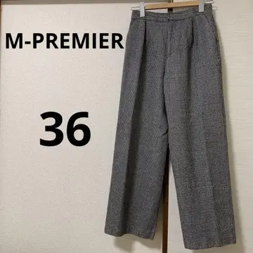 M-PREMIER 와이드 팬츠 그레이 블랙 size 36(M)