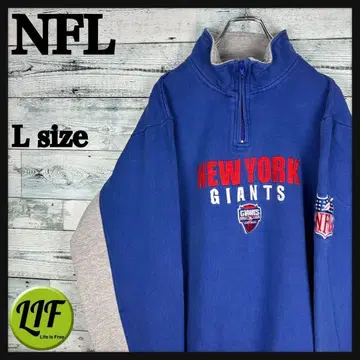 NFL 자수 팀 로고 자이언츠 하프 지퍼 맨투맨 L 4522