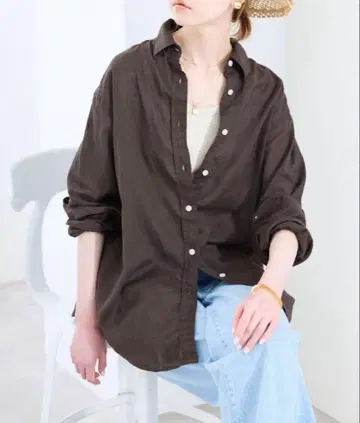 SLOBE IENA 린넨 코튼 레귤러 셔츠