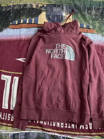 구제 THE NORTH FACE 후드 맨투맨 풀오버 로고 레드 계열