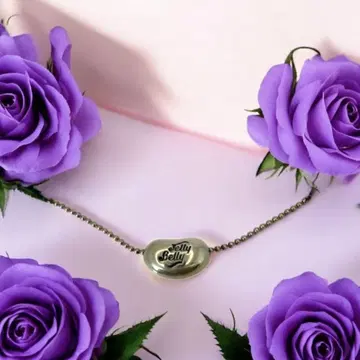 레어 Jelly Belly 제리베리 콩 모양 목걸이 실버