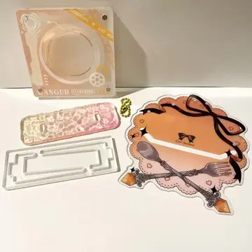 덕질 오렌지 3점 자석 포함 로제트 PVC 캔 배지 파우치 아크릴 스탠드
