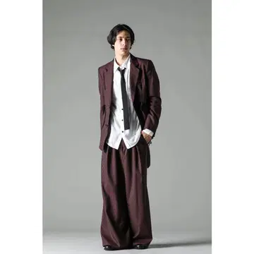 새상품 sulvam 24AW STRIPE 레이스 와이드 팬츠 S