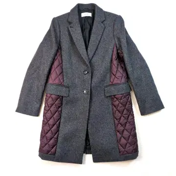 Paul Smith 퀼팅 절개 디자인 체스터 코트 그레이