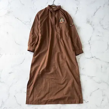 새상품급 이타리야 ITALIYA 애니멀 무늬 셔츠 롱 원피스 S