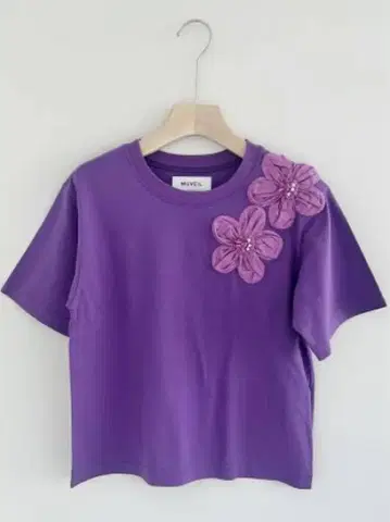 MUVEIL 꽃 자수 T셔츠