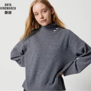 [ 새상품급 ] UNIQLO 안야 힌드마치 캐시미어 하이넥 스웨터 XL