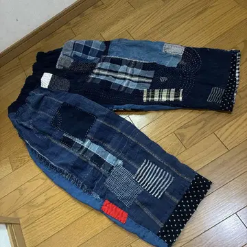 빈티지 원단 가을 기다림 덧붙임, 콕콕, 보로 벌룬 팬츠