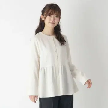 로라 애슐리 세탁 가능한 겉옷으로도 쓸 수 있는 페플럼 블라우스