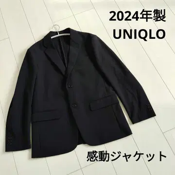 비교적 새상품급 2024년제 UNIQLO 감동 자켓 네이비 M 사이즈