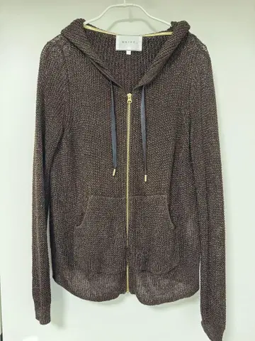 Beige, OPTICAL 페이퍼얀 브라운 후디 가디건
