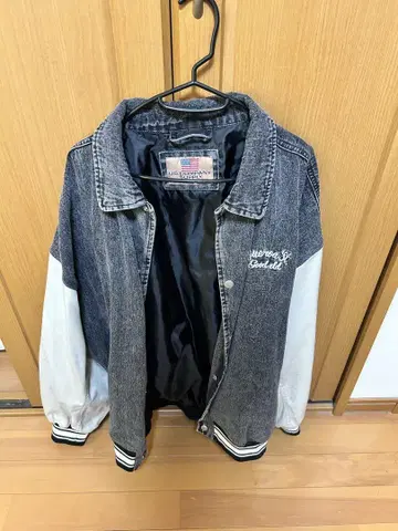 US COMPANY SUPPLY 바시티 자켓 데님/화이트