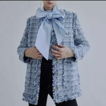 ORGUE 노카라 트위드 자켓 색스