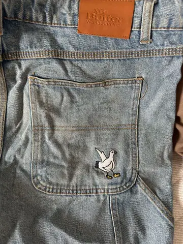 Butter 데님 팬츠 비둘기 자수