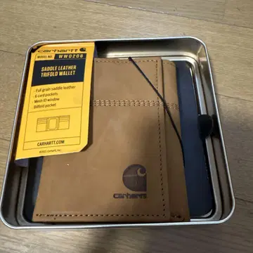 Carhartt 3단 폴더형 지갑 풀 그레인 새들 레더