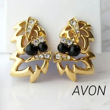 [ 새상품급 ] AVON 에이본 귀찌 리프 모티브 스톤