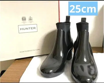 HUNTER 리파인드 글로스 미드힐 부츠