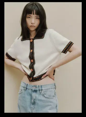 메자마시 TV 이노우에 세이카 아나운서 착용 ZARA 스티치 니트 자켓