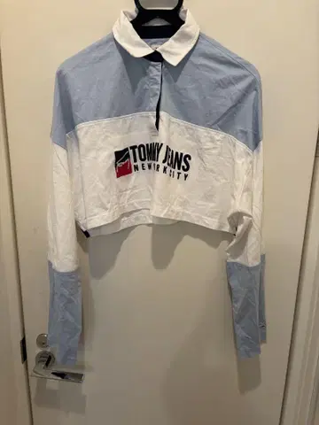 TOMMY JEANS 크롭 피케 셔츠 여성용 M