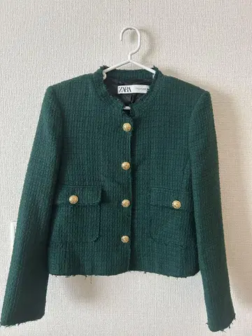 ZARA 완판 그린 트위드 자켓