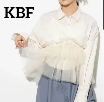 KBF 튤 SET 크롭 셔츠 프릴