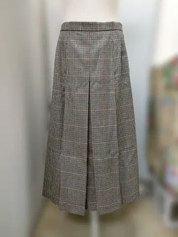 Viyella 그레이 체크 롱 스커트