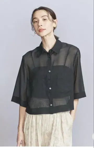 BEAUTY&YOUTH 폴리에스테르 오간자 셔츠 워셔블