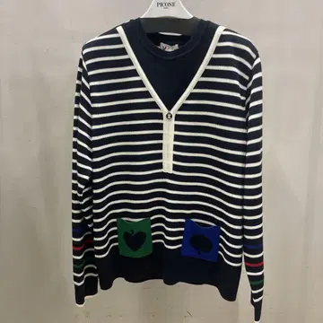 PICONE 네이비와 화이트 스트라이프 스웨터 사이즈 L