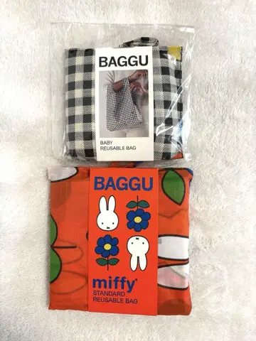 BAGGU 체크 하트 miffy 에코백 미피 콜라보 세트