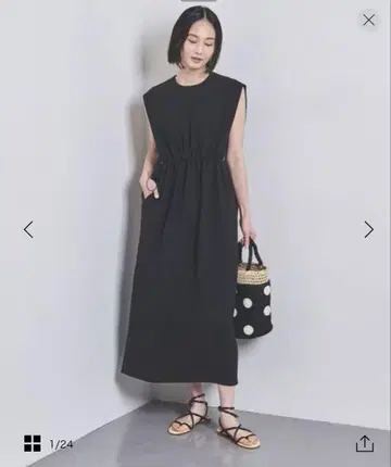 유나이티드 애로우즈 COMFY 드로스트 프렌치 슬리브 원피스