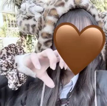 미니 팬캡 레오파드 무늬 브라운